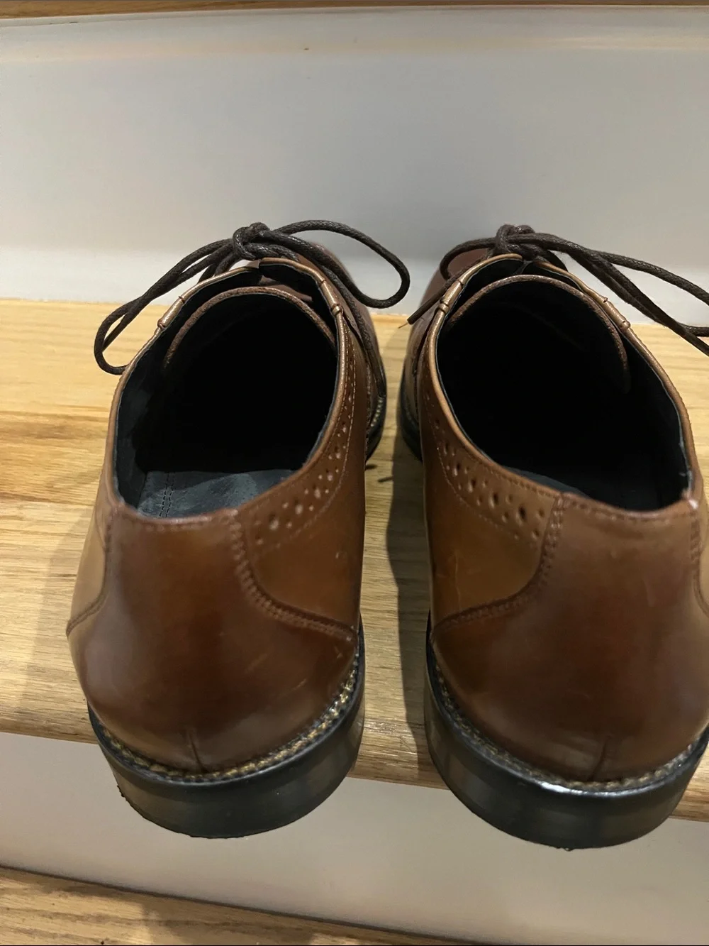 Stacy Adams Brown Leather Lace-Up Oxford Dress Shoes